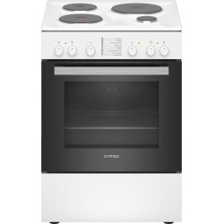 Pitsos PHA009020 Κουζίνα με Εστίες Εμαγιέ (60cm) Φούρνος  (66lt) A Λευκή