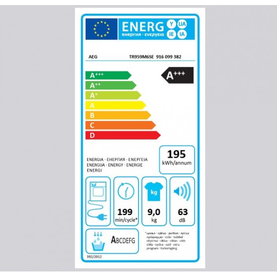 AEG TR959M6SE Στεγνωτήριο Ρούχων 9kg A+++ με Αντλία Θερμότητας ,5 Χρόνια Εγγύηση,Κινητήρας: Inverter AEG TR959M6SE Στεγνωτήριο Ρούχων 9kg A+++ με Αντλία Θερμότητας ,5 Χρόνια Εγγύηση,Κινητήρας: Inverter