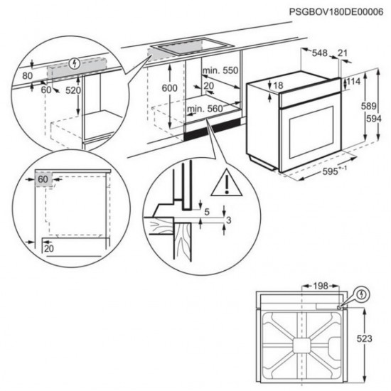 AEG OA5AB21SM 5000 SurroundCook Φούρνος 72lt Inox, SurroundCook® με SteamBake,Φούρνος multifunction
