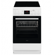AEG CCB56481BW Κουζίνα με Εστίες Κεραμικές (58lt) Λευκή Α,βυθιζόμενοι διακόπτες ,αεροθερμη