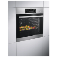 AEG BES351110M Εντοιχιζόμενος Φούρνος,multifunction, Άνω Πάγκου SteamBake (71lt) Inox A,Πιεζόμενοι διακόπτες