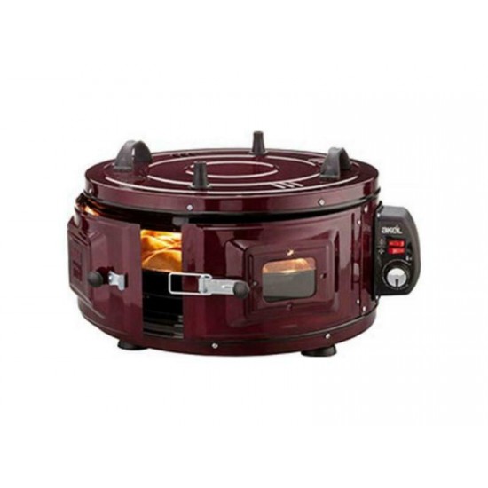 Akel AF-120 Red Ηλεκτρικό Φουρνάκι 33lt χωρίς Εστίες  ισχυς 1100w διαμετρος: 46 cm με θερμοστατη