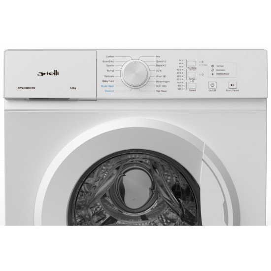 Arielli AWM-80268INV Πλυντήριο Ρούχων 8kg ατμου,1200 Στροφών,inverter,slim Βάθος: 48 cm