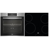 Beko BBIM 12300 XM + HIC 64401set Φούρνος72lt,διακόπτες POP ,Aeroperfect, Steamshine+ με  4 Κεραμικές Εστίες 