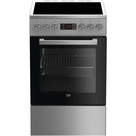 Beko FSM57300GX Κουζίνα Ηλεκτρική 55lt με Κεραμικές Εστίες 50cm ΙΝΟΧ,Διακόπτες: Χωνευτοί ,