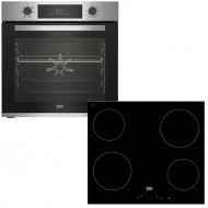 Beko BBIE12300XD + HIC 64400 E ΣΕΤ Φούρνος INOX,72lt με Κεραμικές Εστίες Π59.4εκ. Aeroperfect / SteamShine+6 λειτουργίες