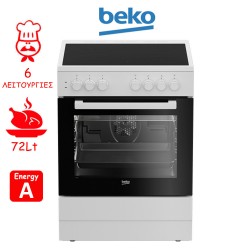 Beko CUV 6710 B Κουζίνα 72lt με Κεραμικές Εστίες Π60εκ. Λευκή,Τρόποι Ψησίματος 6,Εγγύηση: 3 χρόνια