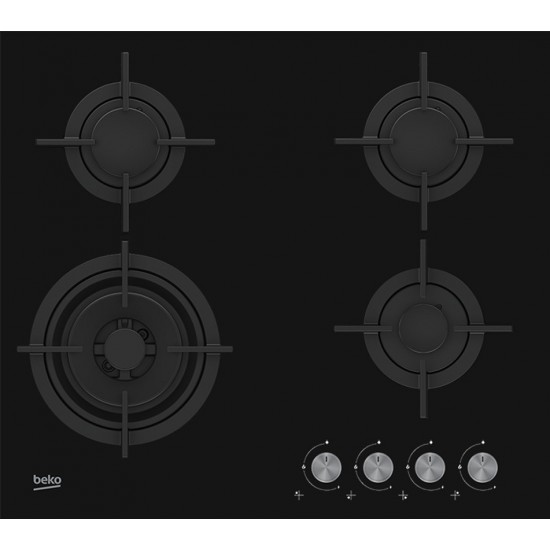 Beko HILW 64222 S Εστία Αερίου Αυτόνομη,3 εστίες αερίου και 1 εστία Wok,9500 W