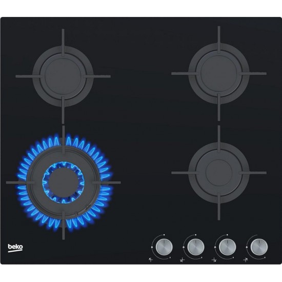 Beko HILW 64222 S Εστία Αερίου Αυτόνομη,3 εστίες αερίου και 1 εστία Wok,9500 W