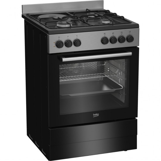 Beko FBE63131XCS Κουζίνα Ηλεκτρική 72lt ΙΝΟΧμε Εστίες Αερίου & Ρεύματος 60cm
