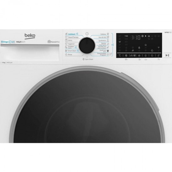 Beko B7WFU69418WBES Πλυντήριο Ρούχων 9kg 1400 Στροφών, Α-50%,ProSmart™ Inverter Motor ,AquaTech™ ,Steamcure with Refreshment,OptiSense®