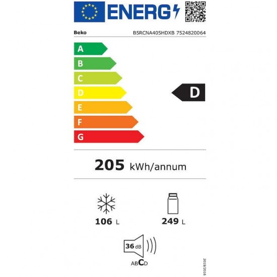 Beko B5RCNA405HDXB Ψυγειοκαταψύκτης 407lt No Frost , Aeroflow,Υ203.5xΠ60xΒ66cm Inox,Prosmart Inverter Motor Beko B5RCNA405HDXB Ψυγειοκαταψύκτης 407lt No Frost , Aeroflow,Υ203.5xΠ60xΒ66cm Inox,Prosmart Inverter Motor