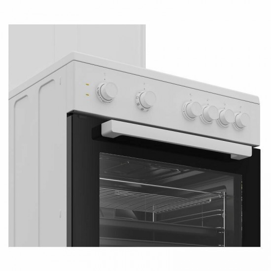 Beko FBM66001GWS Κουζίνα Ηλεκτρική 72lt με Εμαγιέ Εστίες 60cm