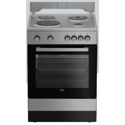Beko FSM 67020 PSX Ηλεκτρική Κουζίνα με 4 Εστίες Εμαγιέ (60cm) Φούρνος (72lt) Inox A