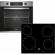 Beko BBIE12300XD + HIC64401 Σετ Φούρνος άνω Πάγκου (72lt) με Κεραμικές Εστίες (Π59.4εκ.) Inox