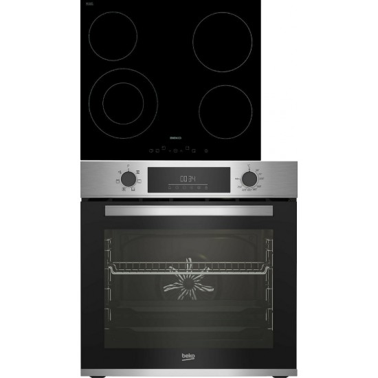 Beko BBIE12300XD+HIC 64402 Σετ Φούρνος άνω (Πάγκου 72lt) +Κεραμική Εστία Αυτόνομη με Λειτουργία Κλειδώματος 58x51εκ.