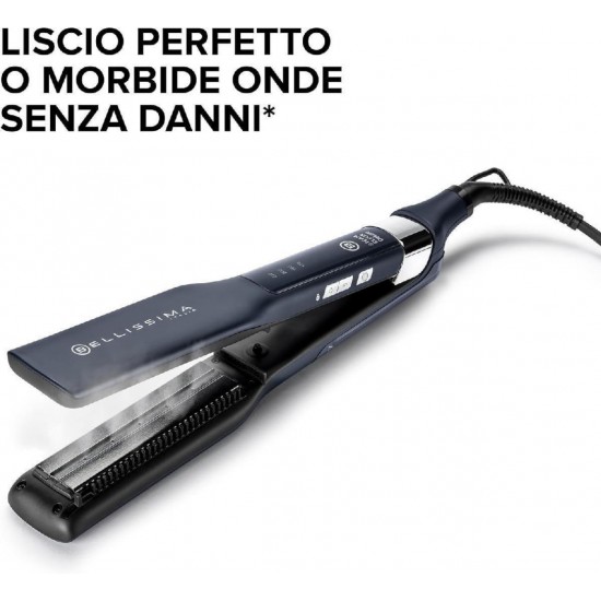 Bellissima R9501 Επαγγελματική Ισιωτική Μαλλιών Black ,XL πλάκες ,ατμού Steam Active Care™