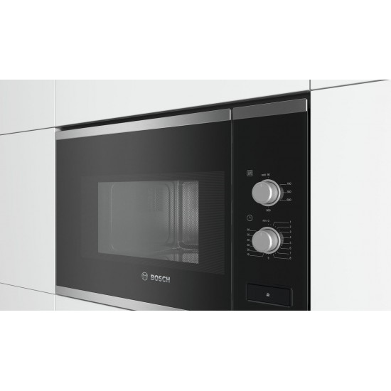 Bosch BFL520MS0 Εντοιχιζόμενος Φούρνος Μικροκυμάτων 20lt Μαύρος , Ισχύς 800 W  .7 προγράμματα AutoPilot.