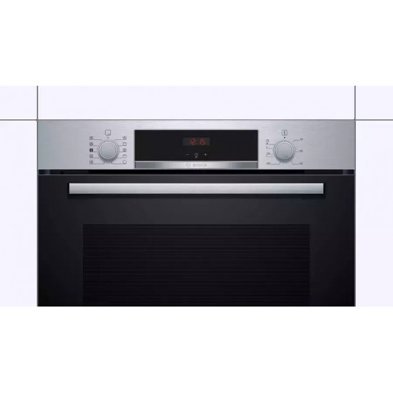Bosch HRA534BS0 Εντοιχιζόμενος Φούρνος Ανω Πάγκου,8 τρόπους λειτουργίας: 3D Ηotair ,71 λίτρα,Συνδυασμός θερμού αέρα & ατμού