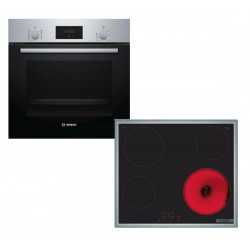 Bosch HBF134ES1+PKE645BB2E Σετ Φούρνος+εστια,(66lt),3DHotair,EcoCleanDirect,Τηλεσκοπικός βραχίονας 1 επιπέδου, με Κεραμικές γερμανικεςΕστίες