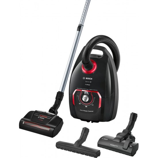 Bosch BGL8POW2 Ηλεκτρική Σκούπα 650W με Σακούλα 5lt Μαύρη,Κατάλληλη για Κατοικίδια