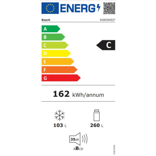 Bosch KGN394ICF Ψυγειοκαταψύκτης 363lt, Full NoFrost με VitaFresh ,203xΠ60xΒ66.5cm Inox,Brushed steel anti-fingerprint,MultiAirflow Bosch KGN394ICF Ψυγειοκαταψύκτης 363lt, Full NoFrost με VitaFresh ,203xΠ60xΒ66.5cm Inox,Brushed steel anti-fingerprint,MultiAirflow