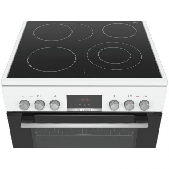 Bosch HKR39C220 Κουζίνα Κεραμική 6 εστιες (66lt) Λευκή,7 λειτουργίες,Αυτοκαθαριζόμενος καταλυτικός πίσω τοίχος,Βυθιζόμενοι διακόπτες