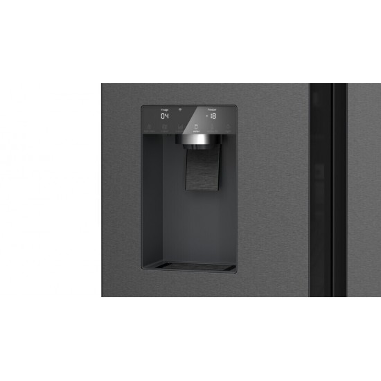 Bosch KFI96AXEA Ντουλάπα 574lt Total NoFrost Υ183xΠ90.5xΒ73.1cm, Brushed Black Steel,Home Connect,Πάγος & νερό στο διαθέσιμο δοχείο: Bosch KFI96AXEA Ντουλάπα 574lt Total NoFrost Υ183xΠ90.5xΒ73.1cm, Brushed Black Steel,Home Connect,Πάγος & νερό στο διαθέσιμο δοχείο: