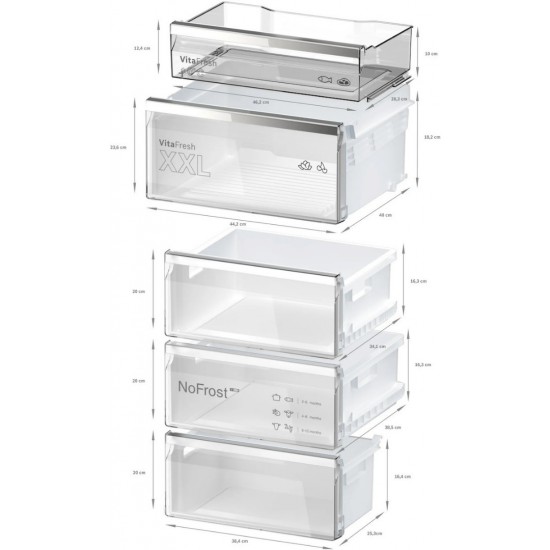 Bosch KGN394ICF Ψυγειοκαταψύκτης 363lt, Full NoFrost με VitaFresh ,203xΠ60xΒ66.5cm Inox,Brushed steel anti-fingerprint,MultiAirflow Bosch KGN394ICF Ψυγειοκαταψύκτης 363lt, Full NoFrost με VitaFresh ,203xΠ60xΒ66.5cm Inox,Brushed steel anti-fingerprint,MultiAirflow