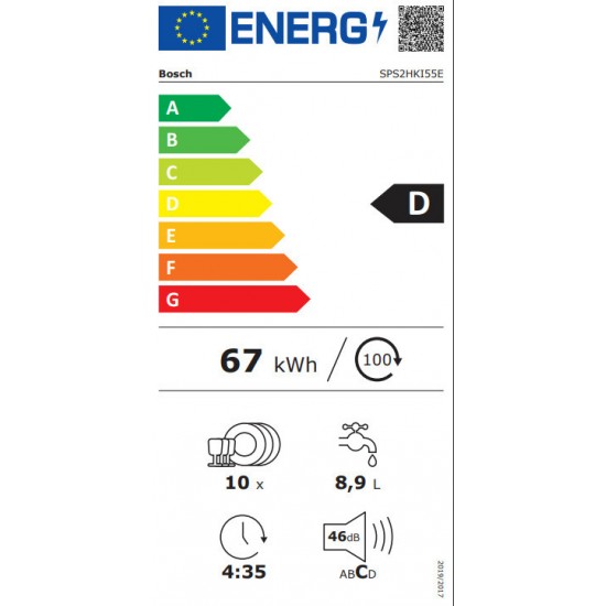Bosch SPS2HKI55E Ελεύθερο Πλυντήριο Πιάτων για 10 Σερβίτσια 45cm με Wi-Fi Inox,Home Connect., Bosch SPS2HKI55E Ελεύθερο Πλυντήριο Πιάτων για 10 Σερβίτσια 45cm με Wi-Fi Inox,Home Connect.,