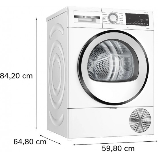 Bosch WQG24219GR Στεγνωτήριο Ρούχων 9kg ,ActiveAir Technology,Γρήγορο 40’.AutoDry: