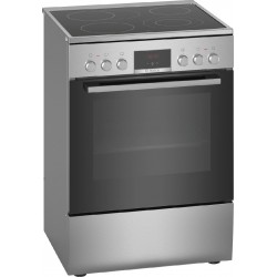 Bosch HKR39C250 Κουζίνα (60cm) Κεραμική 6 θέσεων, ποπ,(66lt) Inox,EcoClean Direct:,3D hotair,Βυθιζόμενοι διακόπτες,Τηλεσκοπικός μηχανισμός 2 επίπεδων.