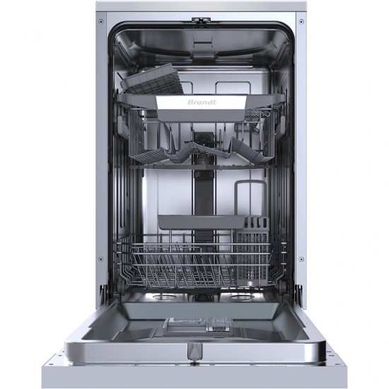 Brandt BDF3024DX Ελεύθερο Πλυντήριο Πιάτων για 10 Σερβίτσια 44.8cm Inox,8 προγράμματα:  Rapide 29'  Rapide 45'