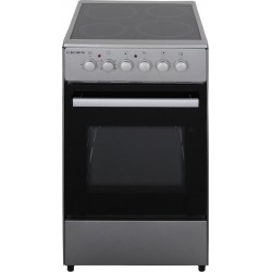 Crown CEC-5060V IX Κουζίνα 47lt με Κεραμικές Εστίες Πλ50εκ. ΙΝΟΧ, 5 λειτουργίες + αέρα