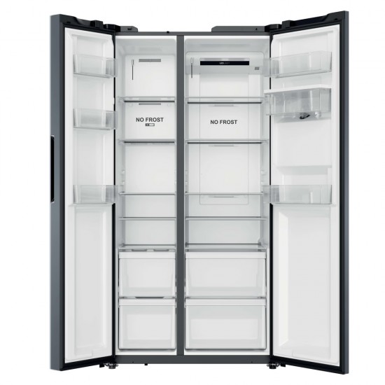 Candy CNSQ2T918EWX Ψυγείο Ντουλάπα 523lt ,Inox, No Frost  ,Εξωτερική παροχή νερού με παγούρι,πλ908xβαθ647xυψ1775