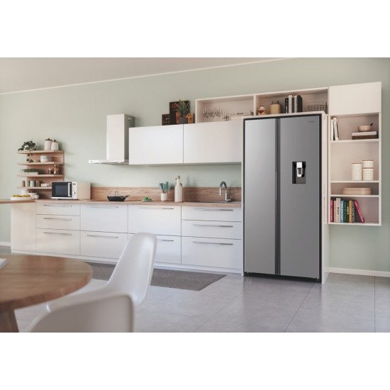 Candy CNSQ2T918EWX Ψυγείο Ντουλάπα 523lt ,Inox, No Frost  ,Εξωτερική παροχή νερού με παγούρι,πλ908xβαθ647xυψ1775