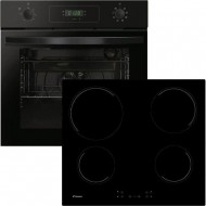 Candy FIDCP N615L + CH64CCB/4U ,Μαύρο,Φούρνος 65 Λίτρα - 8 τρόποι λειτουργίας,Α+,Διακοπτες push-pull,υδρολυση,