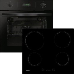 Candy FIDCP N615L + CH64CCB/4U ,Μαύρο,Φούρνος 65 Λίτρα - 8 τρόποι λειτουργίας,Α+,Διακοπτες push-pull,υδρολυση,