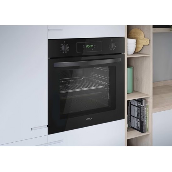 Candy FIDCP N615L + CH64CCB/4U ,Μαύρο,Φούρνος 65 Λίτρα - 8 τρόποι λειτουργίας,Α+,Διακοπτες push-pull,υδρολυση,