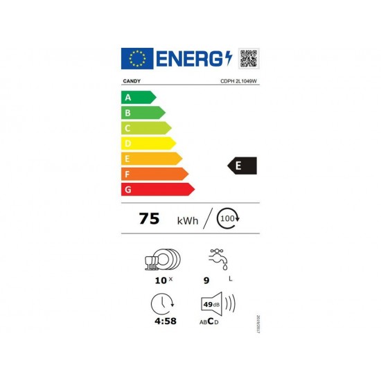 Candy CDPH 2L1049W Πλυντήριο Πιάτων Ελεύθερο (45cm) 10 Σερβίτσιων Λευκό Candy CDPH 2L1049W Πλυντήριο Πιάτων Ελεύθερο (45cm) 10 Σερβίτσιων Λευκό