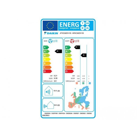 Daikin ATXC60D/ARXC60D,Siesta,Inverter 21000 BTU A++/A+++ με Wi-Fi Daikin ATXC60D/ARXC60D,Siesta,Inverter 21000 BTU A++/A+++ με Wi-Fi