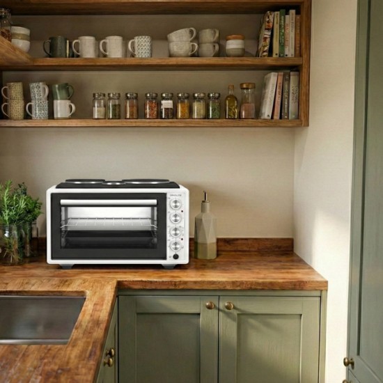 Davoline Urban Chef 3703 WH  Ηλεκτρικό Φουρνάκι 37lt με 3 Εστίες Λευκό