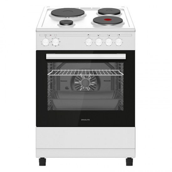 Davoline ESFC800WH Κουζίνα Ηλεκτρική 80lt με Εμαγιέ Εστίες 59.8cm, 8 προγράμματα λειτουργίας,