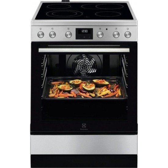 Electrolux LKR64024MX Κουζίνα 73lt,μεXXL,Κεραμικές Εστίες Π60cm Inox,ΓΕΡΜΑΝΙΑΣ,Τηλεσκοπικά βαγονέτα ,