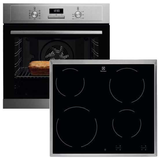 ELECTROLUX EOF3H40X+EHF16240XK Σετ Φούρνος Εστία,Φούρνος multifunction 72λ,Πιεζόμενοι διακόπτες, 8 Λειτουργίες φούρνου