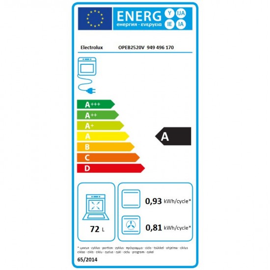 Electrolux OPEB2520V Φούρνος multifunction , Συλλογή Rococo Cream,72lt,Γερμανιας,