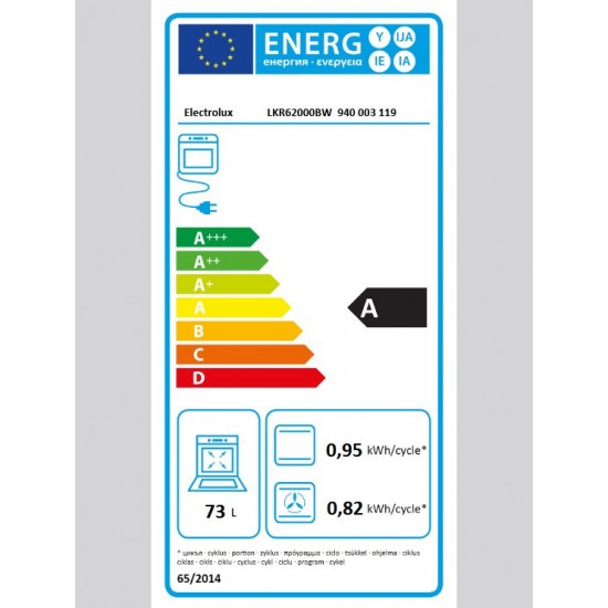 ELECTROLUX LKR62000BW Κουζίνα,βυθιζόμενοι διακόπτες,Aqua Clean εμαγιέ ELECTROLUX LKR62000BW Κουζίνα,βυθιζόμενοι διακόπτες,Aqua Clean εμαγιέ