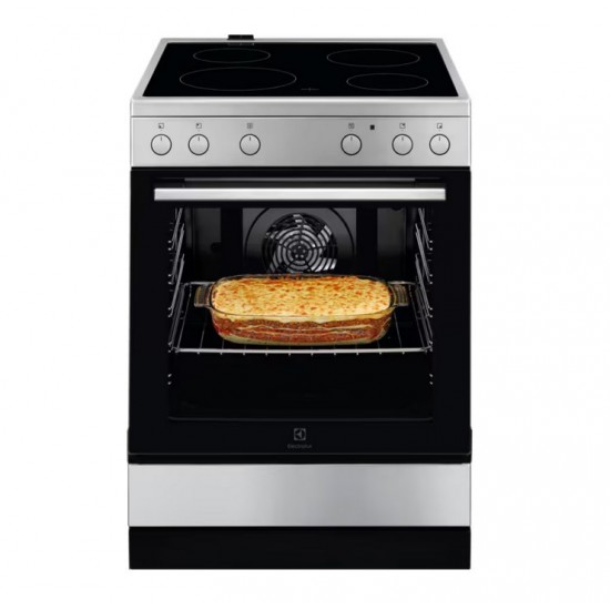 Electrolux LKR62000BX Κεραμική Κουζίνα 73lt INOX  ,βυθιζόμενοι διακόπτες ,Aqua Clean εμαγιέ