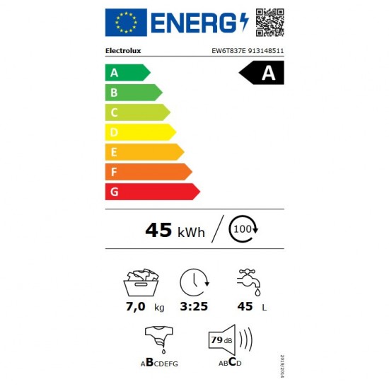 ELECTROLUX EW6T837E Πλυντήριο • Perfect Care 600, 7 kg , 1300 στροφές.,Full Wash 45',AI Wash Assist: 