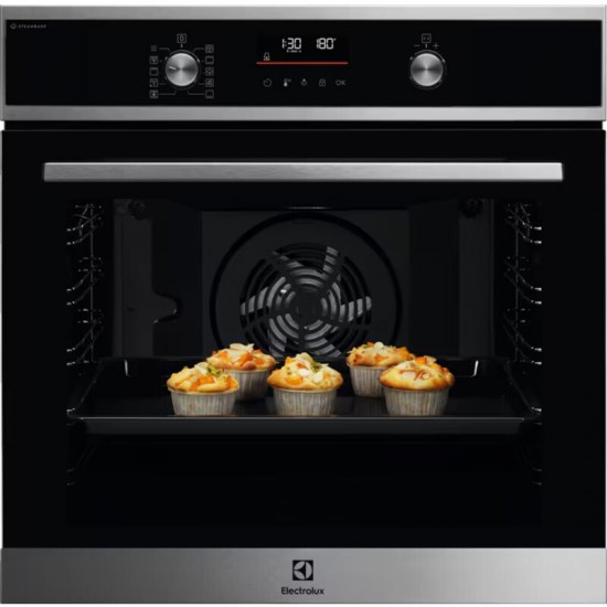 Electrolux EOD6P66X 600 SteamBake Φούρνος 72lt Inox,ΠΥΡΟΛΙΖΕ,Φούρνος multifunction , Πιεζόμενοι διακόπτες,VelvetClosing®γερμανιας